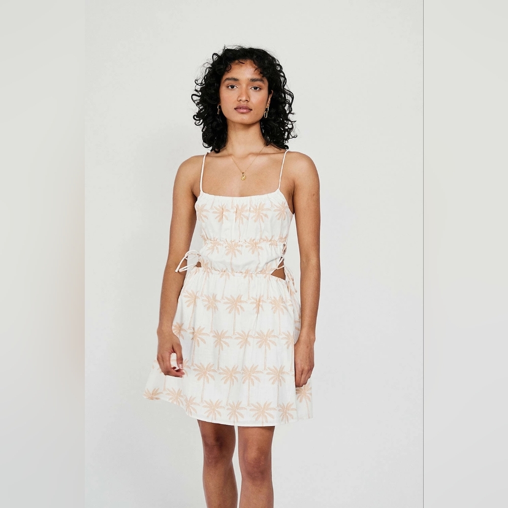 Sabo Skirt Taj Dress‎ Cutout Mini Dress Palm Print